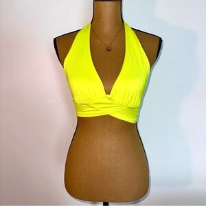 Neon Green halter crop top